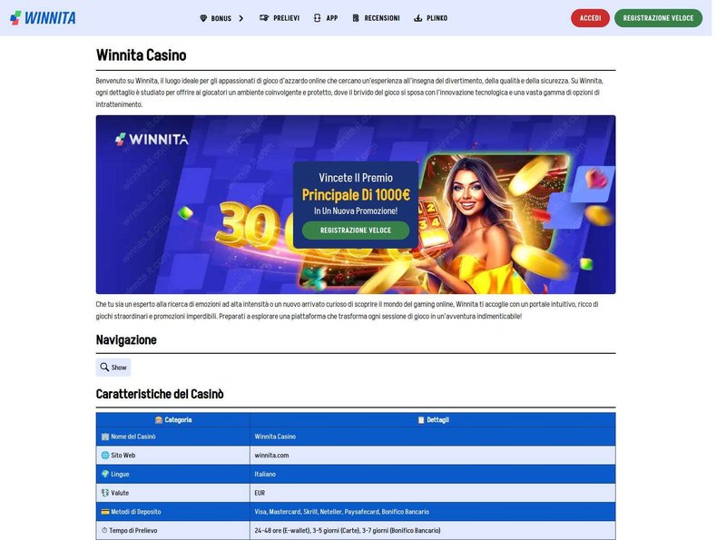 Migliore casino winnita a Italy Migliore casino winnita a Italy